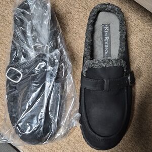 Kim Rogers Black Loafers with Gray Trim